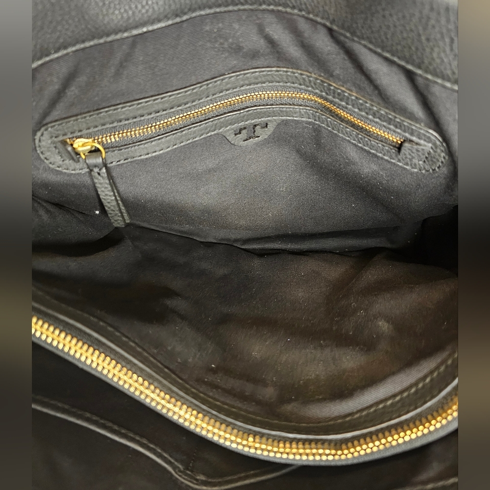 Tory Burch Gemini Black Pebbled leather medium Tote - Picture 6 of 14